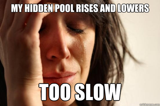 My hidden pool rises and lowers too slow  First World Problems