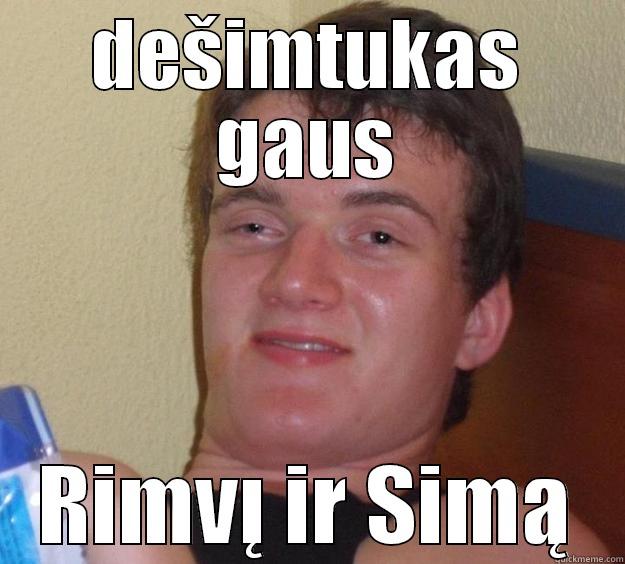 DEŠIMTUKAS GAUS RIMVĮ IR SIMĄ 10 Guy