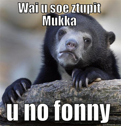 wai u so ztupid mukka - WAI U SOE ZTUPIT MUKKA U NO FONNY Confession Bear