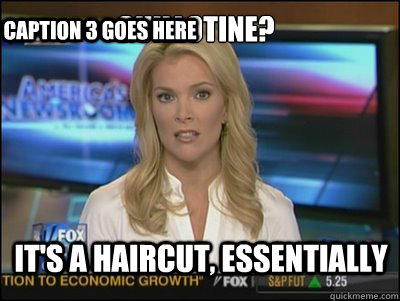 Guillotine? It's a haircut, essentially Caption 3 goes here  Megyn Kelly