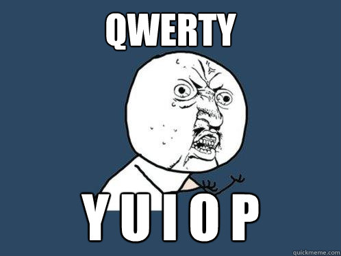 QWERTY Y U I O P  Y U No