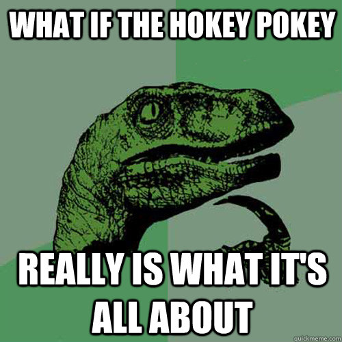 What if the hokey pokey really is what it's all about  Philosoraptor