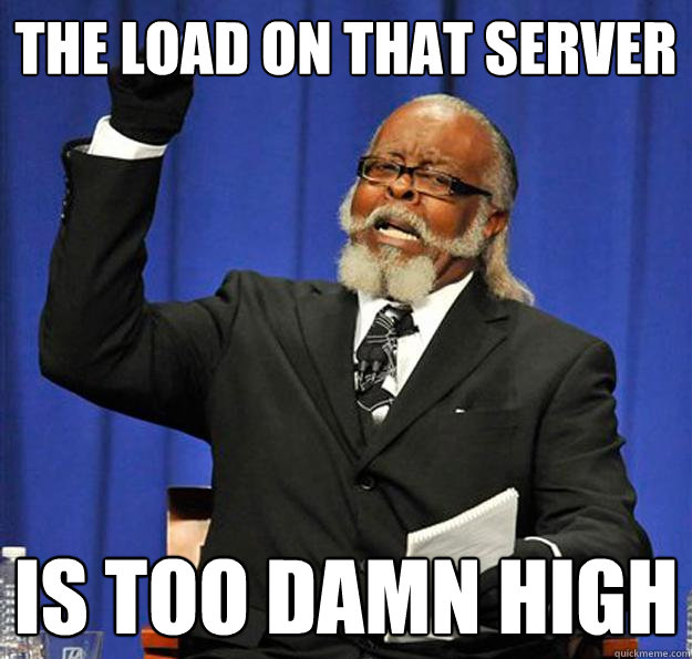 the load on that server Is too damn high - the load on that server Is too damn high  Jimmy McMillan