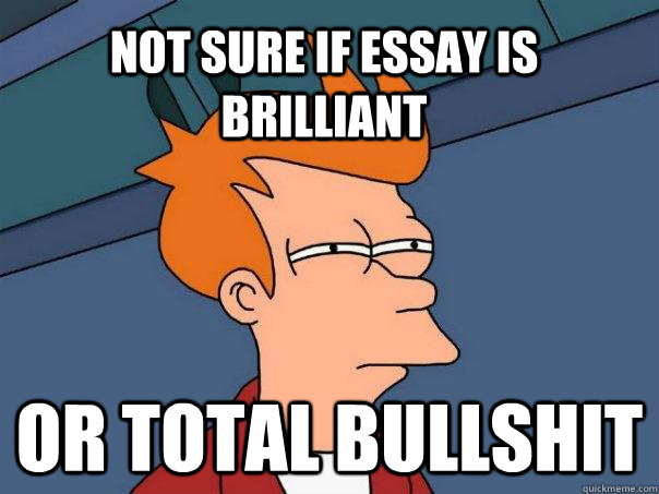 Not sure if essay is brilliant or total bullshit  Futurama Fry