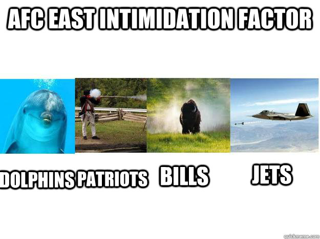AFC East Intimidation Factor Dolphins Patriots Bills Jets - AFC East Intimidation Factor Dolphins Patriots Bills Jets  AFC East Intimidation Factor