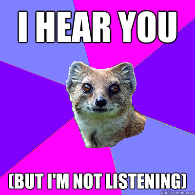 I hear you (But I'm not listening)  Stupid Boyfriend Mongoose