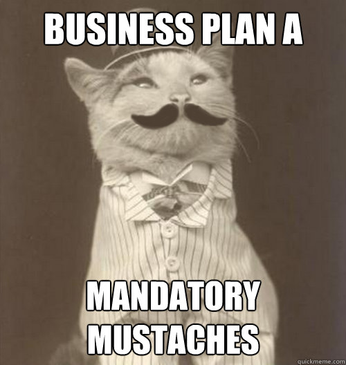 business plan a mandatory mustaches  Original Business Cat