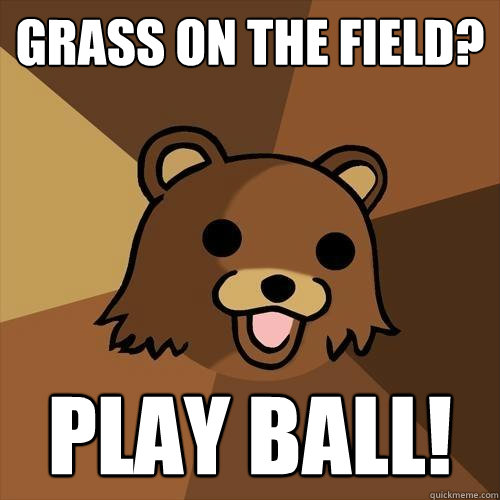 grass on the field? play ball!  Pedobear