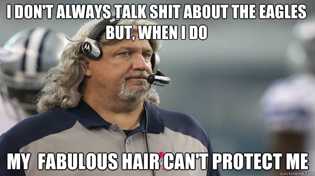 I DON'T ALWAYS TALK SHIT ABOUT THE EAGLES BUT, WHEN I DO MY  FABULOUS HAIR CAN'T PROTECT ME  