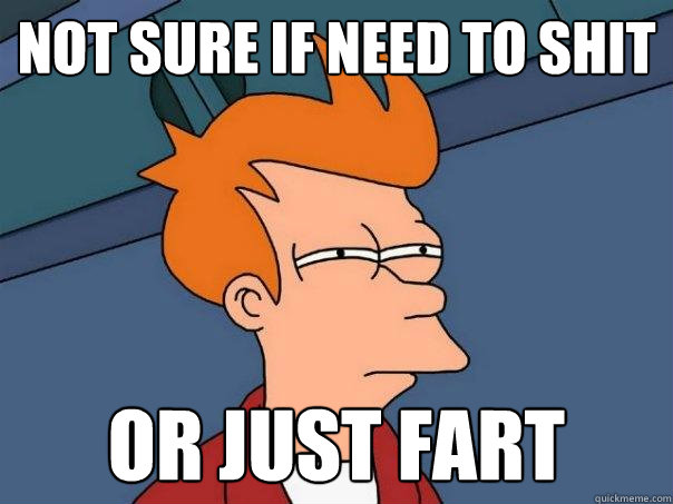 Not sure if need to shit or just fart  Futurama Fry