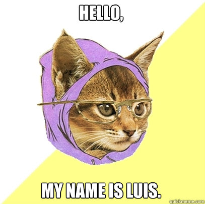 Hello, my name is luis. - Hello, my name is luis.  Hipster Kitty