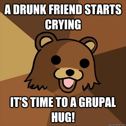 A drunk friend starts crying It's time to a grupal hug! - A drunk friend starts crying It's time to a grupal hug!  Pedobear