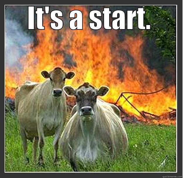 IT'S A START.  Evil cows