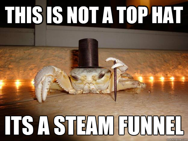 This is not a top hat its a steam funnel 
   Fancy Crab