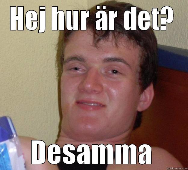 HEJ HUR ÄR DET? DESAMMA 10 Guy