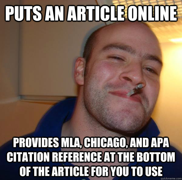 Puts an article online provides mla, chicago, and apa citation reference at the bottom of the article for you to use - Puts an article online provides mla, chicago, and apa citation reference at the bottom of the article for you to use  Misc