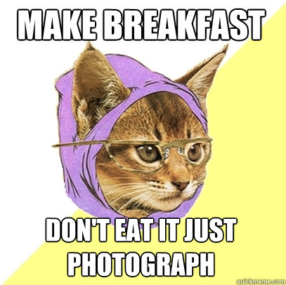 Make breakfast Don't eat it just photograph  Hipster Kitty