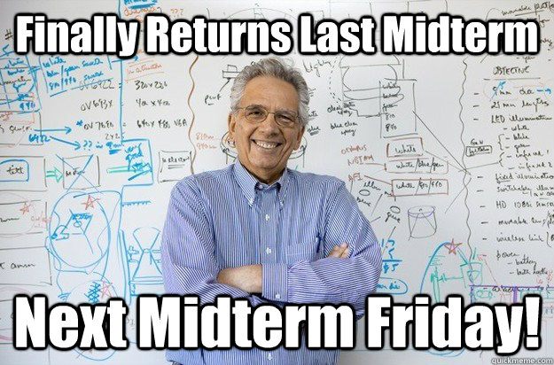 Finally Returns Last Midterm Next Midterm Friday!  Engineering Professor