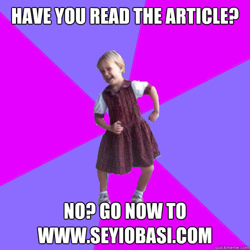 Have you read the article? No? Go now to www.seyiobasi.com  Socially awesome kindergartener