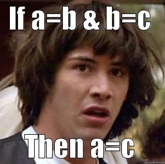 IF A=B & B=C THEN A=C conspiracy keanu