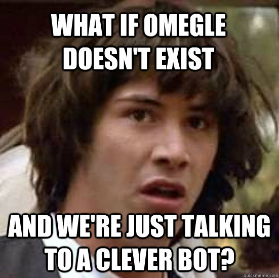 What if Omegle doesn't exist And we're just talking to a clever bot?  conspiracy keanu