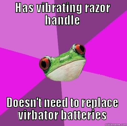 HAS VIBRATING RAZOR HANDLE DOESN'T NEED TO REPLACE VIRBATOR BATTERIES Foul Bachelorette Frog