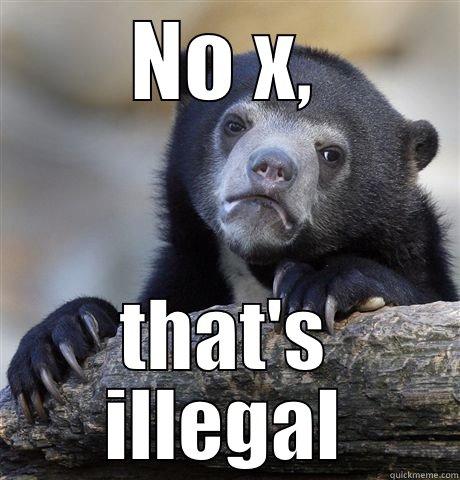 NO X, THAT'S ILLEGAL Confession Bear