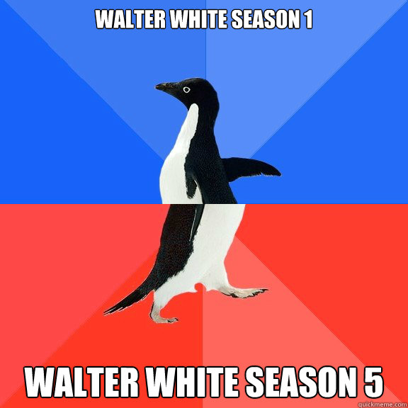 Walter White Season 1 Walter White Season 5  Socially Awkward Awesome Penguin