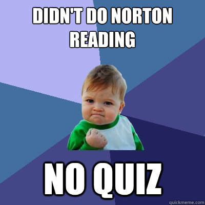 Didn't do Norton Reading No quiz  Success Kid