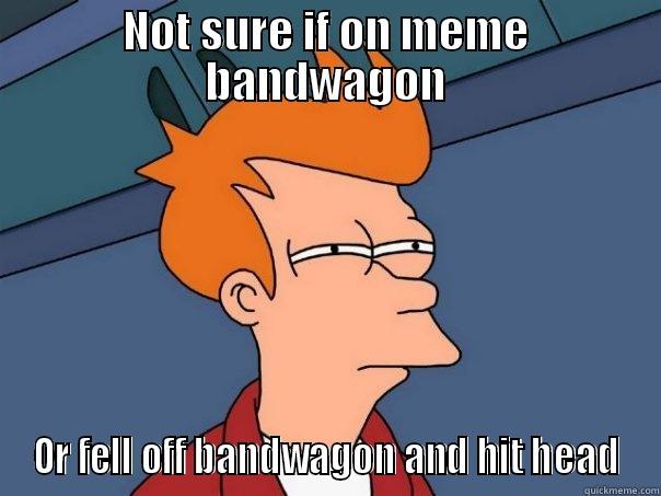 NOT SURE IF ON MEME BANDWAGON OR FELL OFF BANDWAGON AND HIT HEAD Futurama Fry