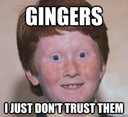 Gingers I Just don't trust them  Over Confident Ginger
