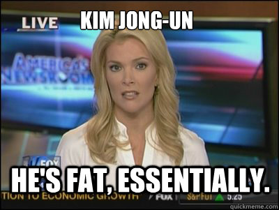 Kim Jong-Un He's fat, essentially.  Megyn Kelly