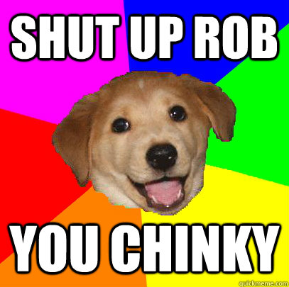 Shut up Rob You chinky  Advice Dog