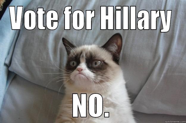 VOTE FOR HILLARY NO. Grumpy Cat