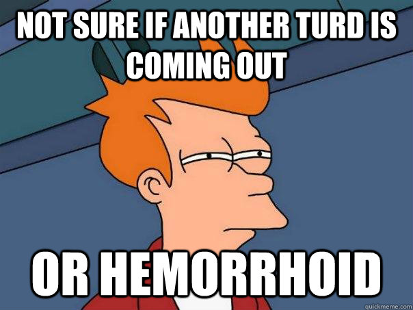 Not sure if another turd is coming out Or hemorrhoid   Futurama Fry