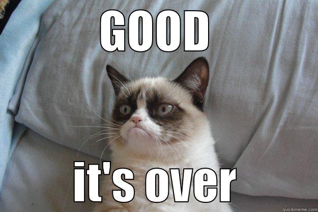 GOOD IT'S OVER Grumpy Cat