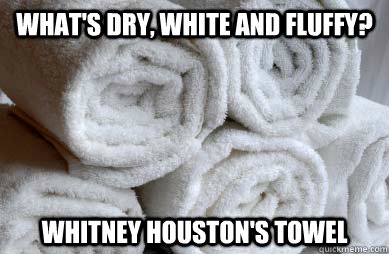 what's dry, white and fluffy? Whitney Houston's Towel - what's dry, white and fluffy? Whitney Houston's Towel  Towel