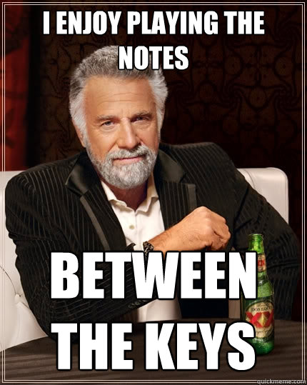 i enjoy playing the notes between the keys - i enjoy playing the notes between the keys  The Most Interesting Man In The World