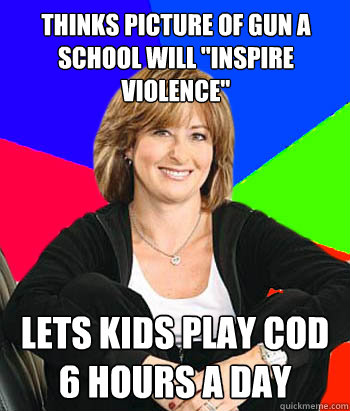 Thinks picture of gun a school will 