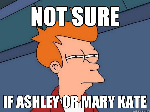 NOT SURE IF ASHLEY OR MARY KATE  Futurama Fry