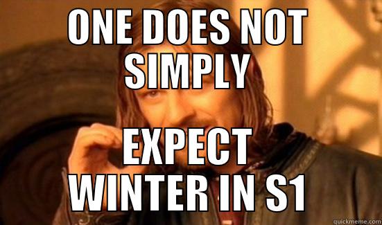 ONE DOES NOT SIMPLY EXPECT WINTER IN S1 Boromir