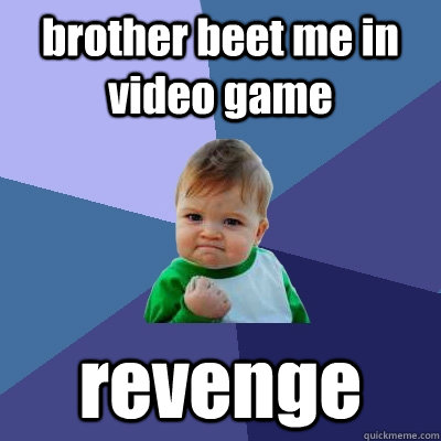 brother beet me in video game revenge - brother beet me in video game revenge  Success Kid