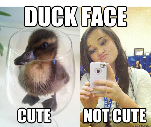 DUck face      Cute           not cute  Not Cute