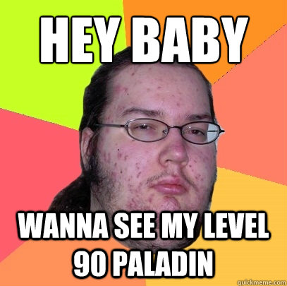 Hey BABY WAnna see my level 90 paladin  Butthurt Dweller