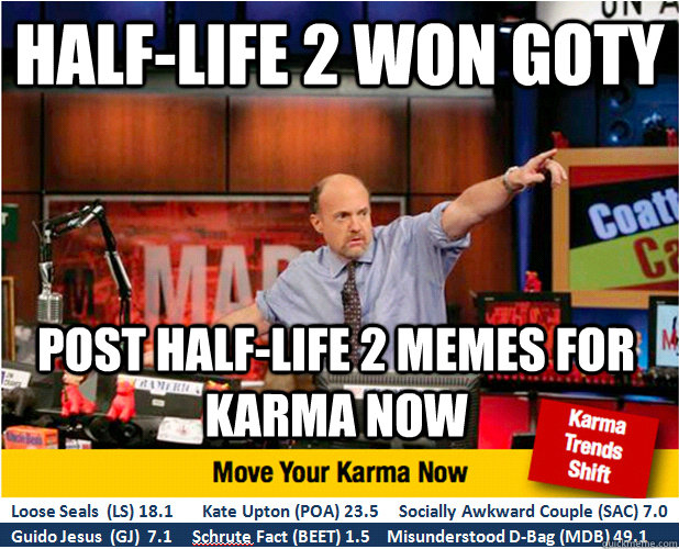 Half-Life 2 Won GOTY Post Half-Life 2 memes for Karma now  Jim Kramer with updated ticker