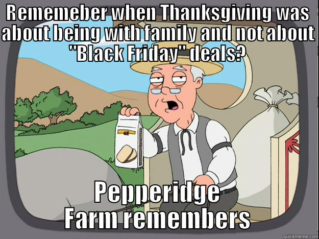 REMEMEBER WHEN THANKSGIVING WAS ABOUT BEING WITH FAMILY AND NOT ABOUT 