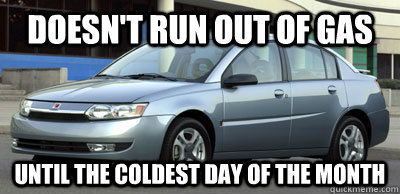 Doesn't Run out of gas until the coldest day of the month - Doesn't Run out of gas until the coldest day of the month  Scumbag Car