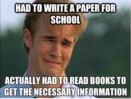 Had to write a paper for school actually had to read books to get the necessary information  1990s Problems