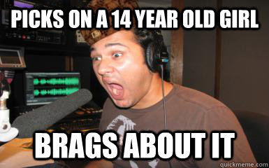 Picks on a 14 year old girl Brags about it - Picks on a 14 year old girl Brags about it  Scumbag DJ Omar Khan