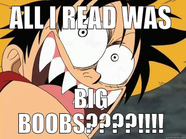 All i read was - ALL I READ WAS BIG BOOBS????!!!! Misc